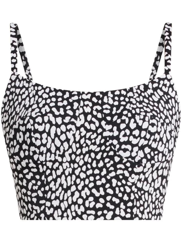 Michael Kors cheetah-print cropped tank top - Black Cover