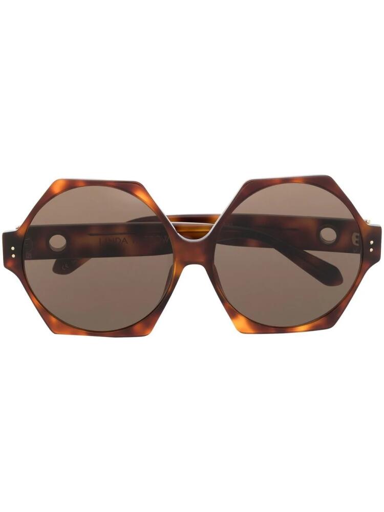 Linda Farrow tortoiseshell-effect square sunglasses - Brown Cover