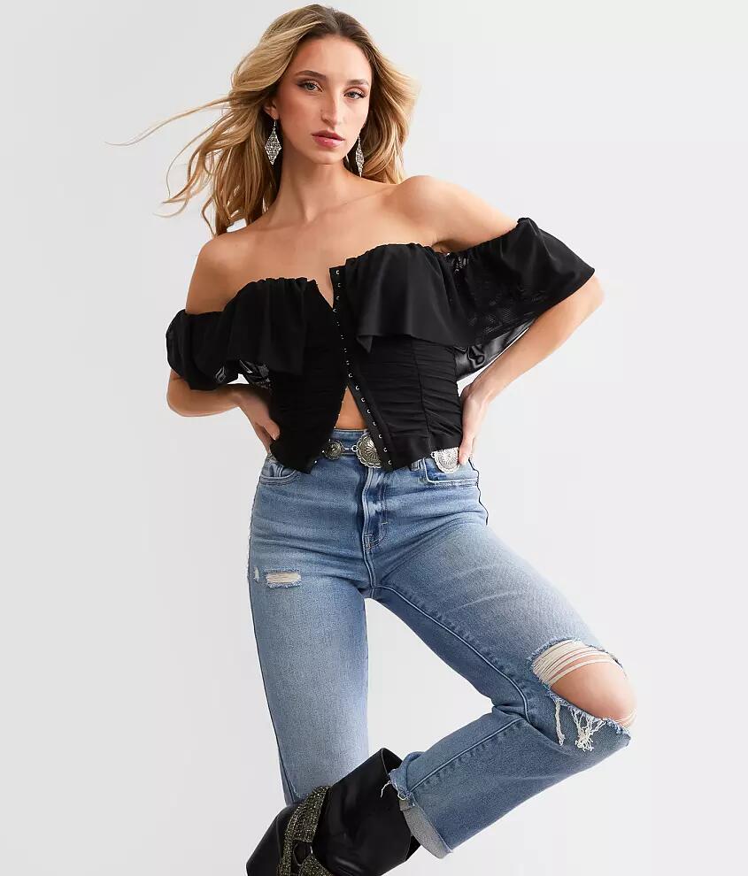 Willow & Root Off The Shoulder Corset Cropped Top Cover