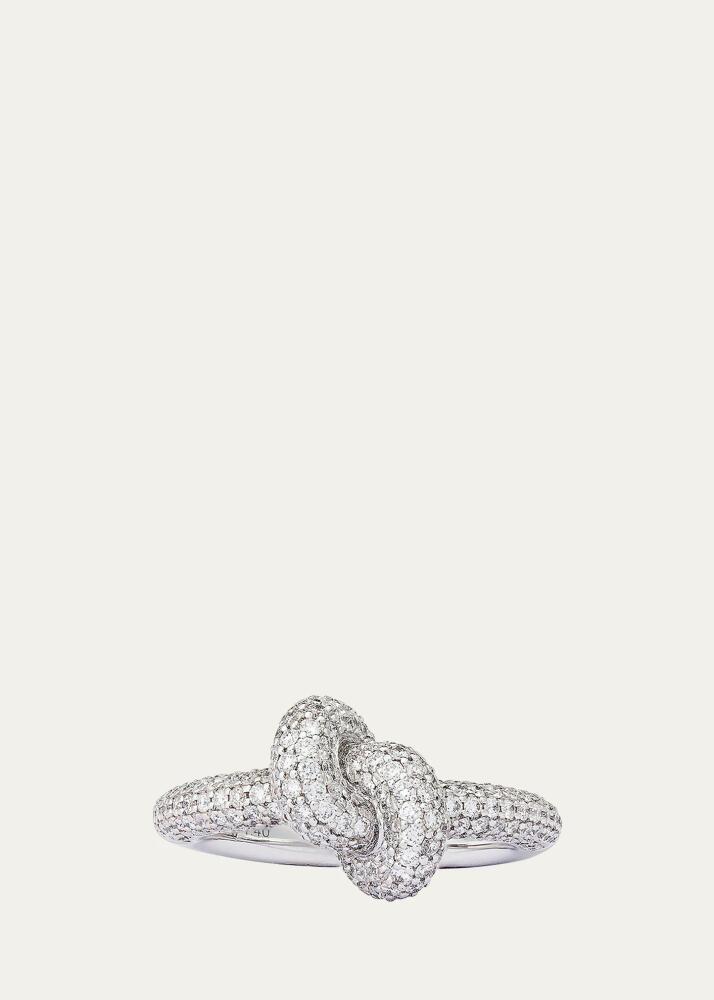 ENGELBERT 18k White Gold The Legacy Small Knot Pave Ring with Diamonds Cover