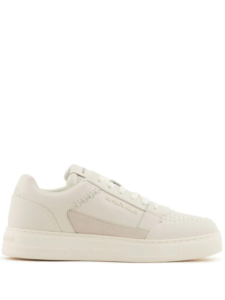 Emporio Armani ASV regenerated leather low-top sneakers - White Cover