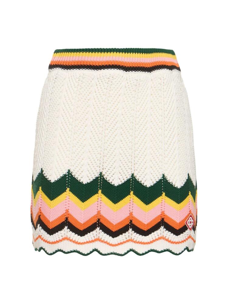 CASABLANCA Chevron Lace Mini Skirt Cover