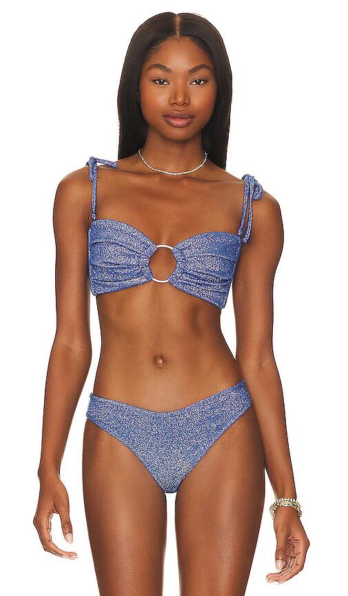 Montce Swim Tori Ties Bandeau Bikini Top in Navy Cover