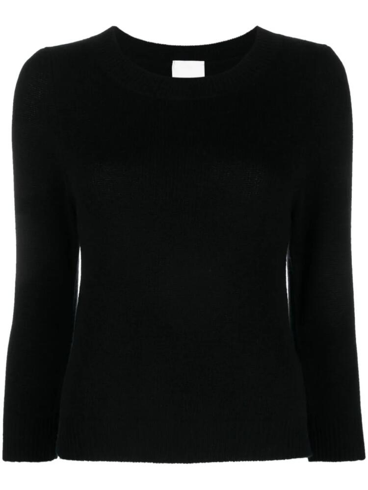 Allude ribbed-trim puff-sleeve jumper - Black Cover