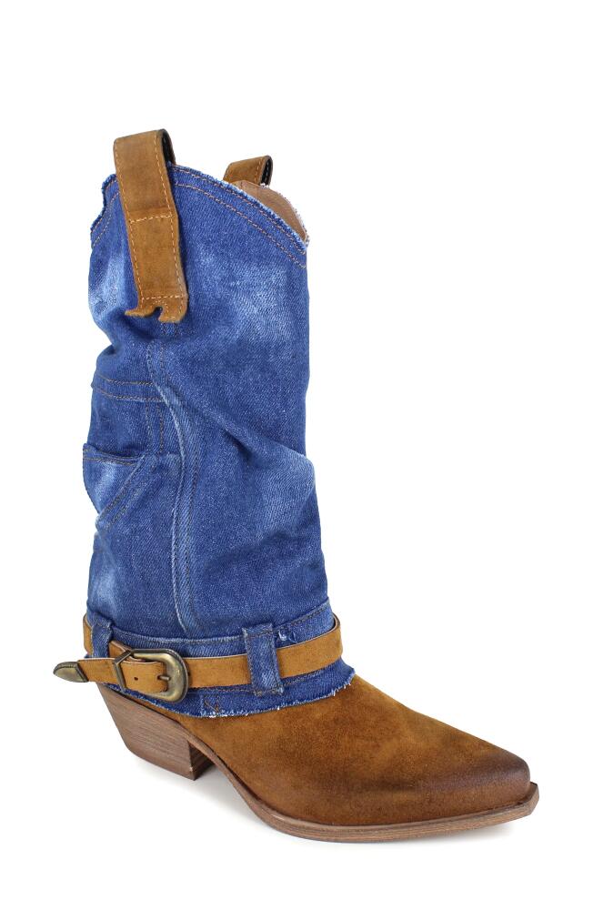 ZIGI Meryem Western Boot in Tan Blue D Cover