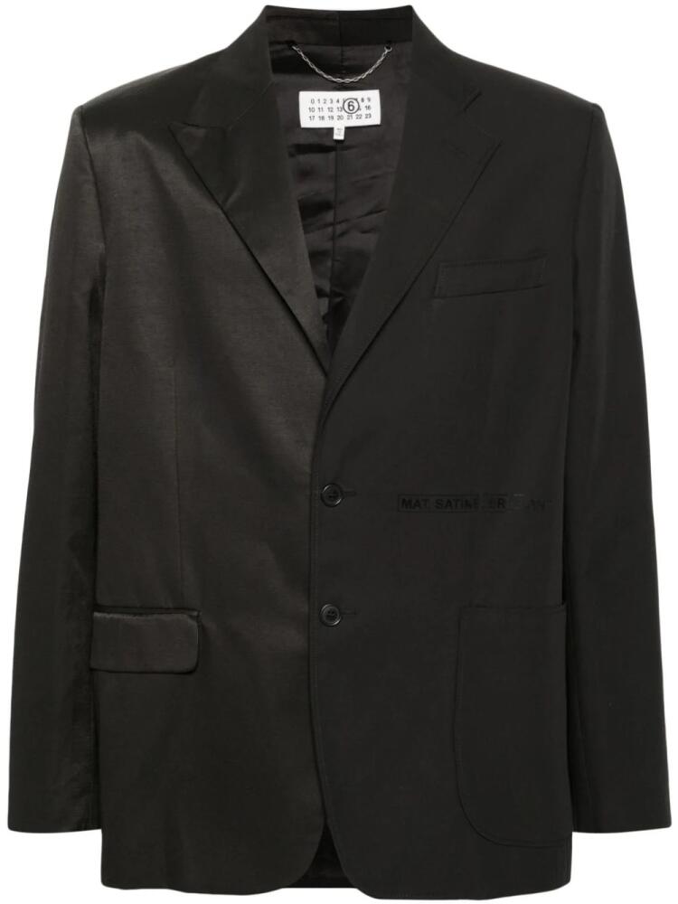 MM6 Maison Margiela contrasting-fabric single-breasted blazer - Black Cover