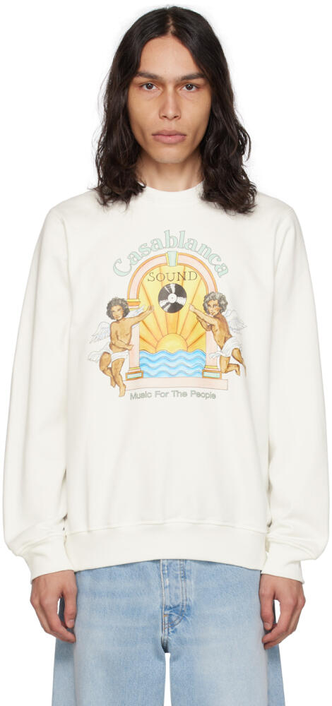 Casablanca White 'Music For The People' Sweatshirt Cover