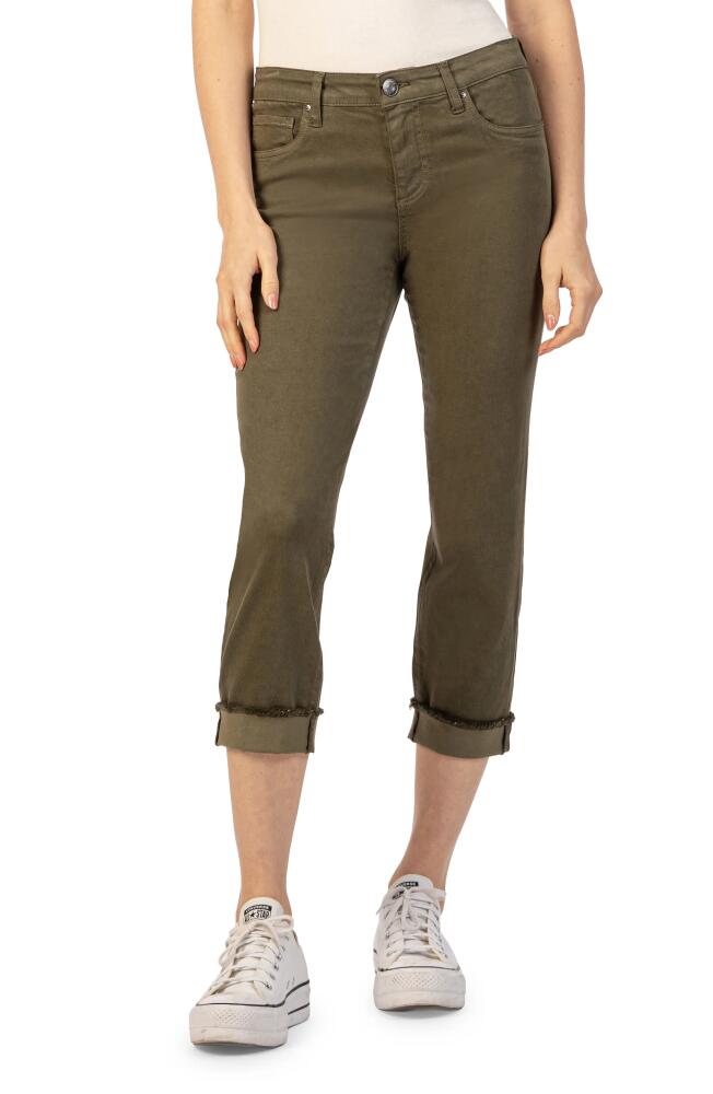 KUT from the Kloth Amy Fray Hem Crop Skinny Jeans in Tree Cover