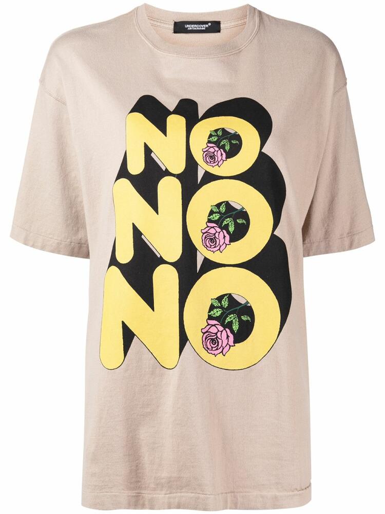 Undercover No No No print cotton T-shirt - Brown Cover