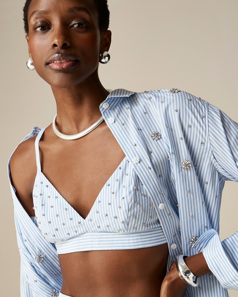 J.Crew Collection embellished bra top in stripe Cover