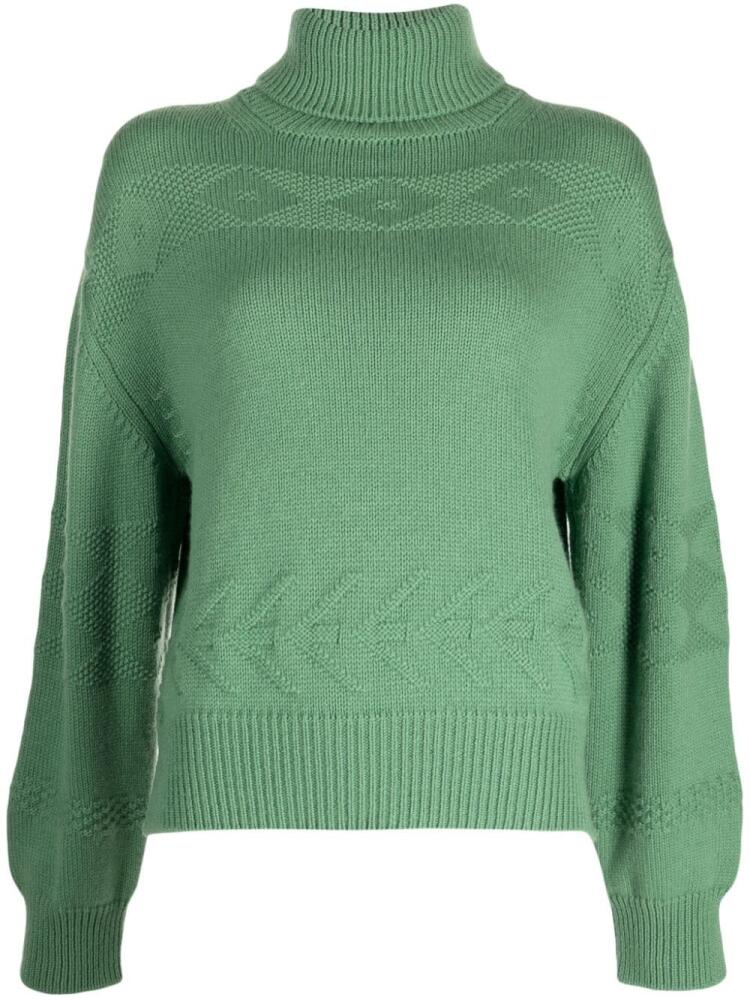 Pringle of Scotland Guernsey roll-neck cashmere jumper - Green Cover