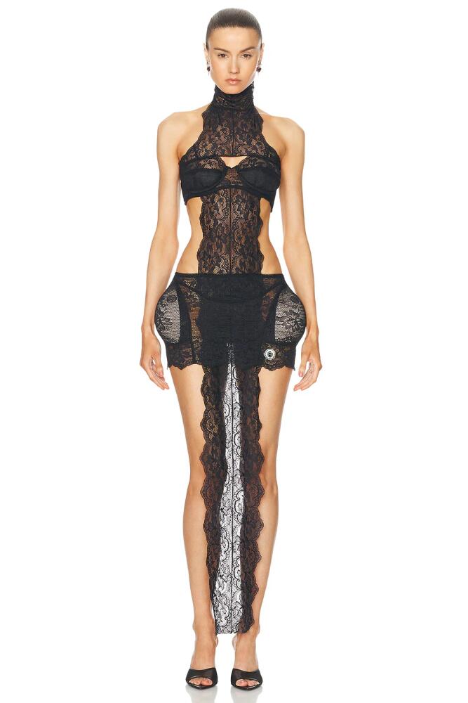 Jean Paul Gaultier X Shayne Oliver Lace Bandage Dress in Black Cover