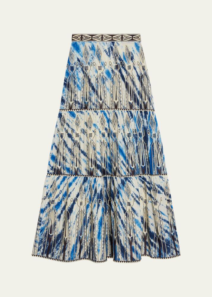 EMPORIO SIRENUSE Elda Tie-Dye Embroidered Maxi Skirt Cover