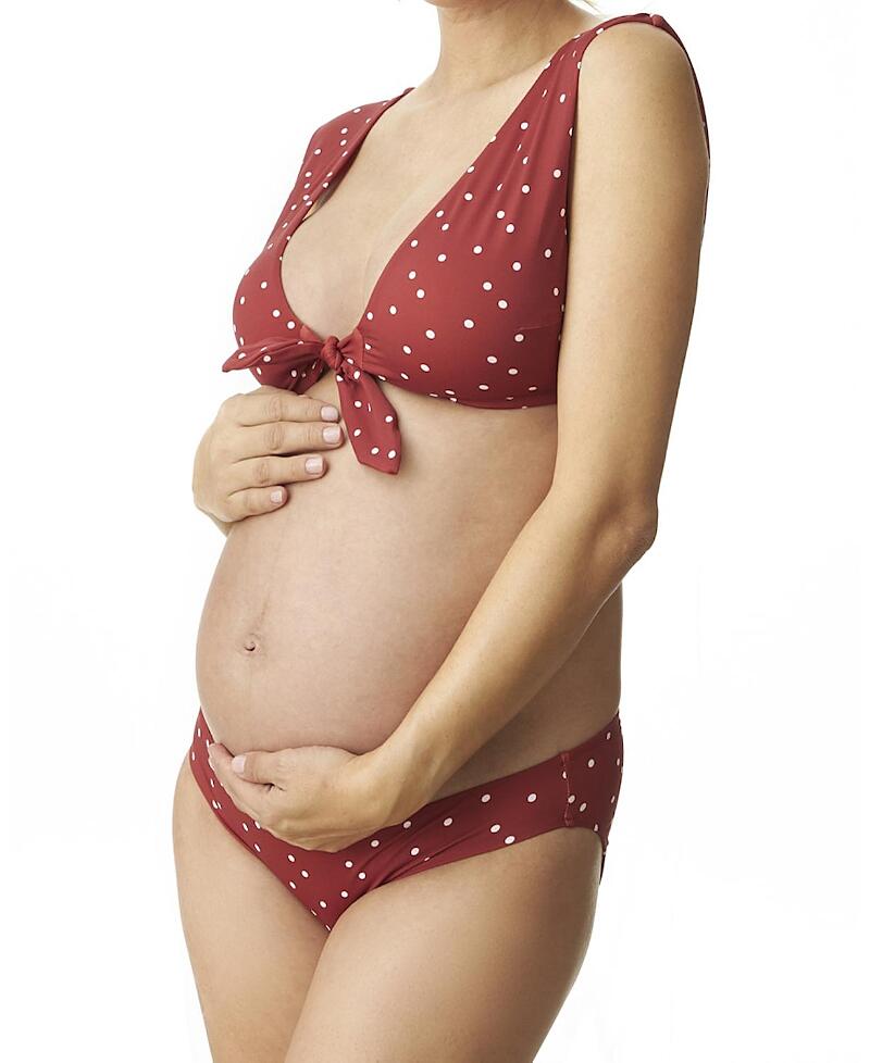 Pez D'Or Polka Dot Print Tie Front Maternity Bikini Cover