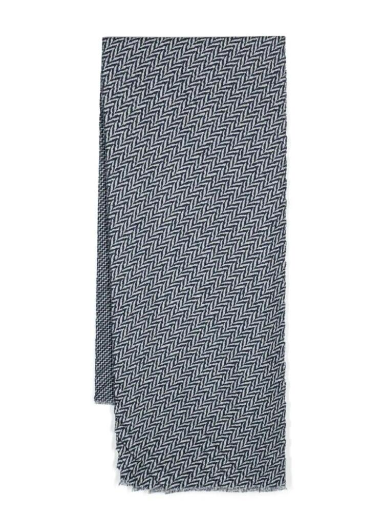 Giorgio Armani herringbone-pattern scarf - Blue Cover