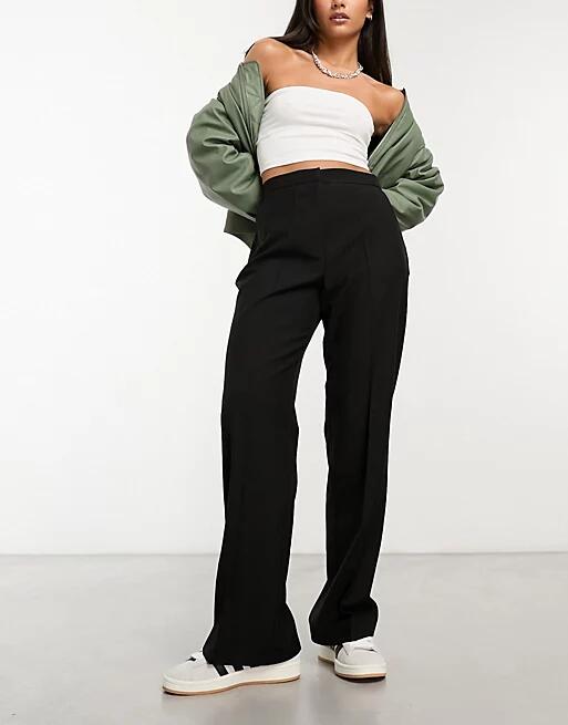 ASOS DESIGN Hourglass ultimate straight leg pants in black Cover