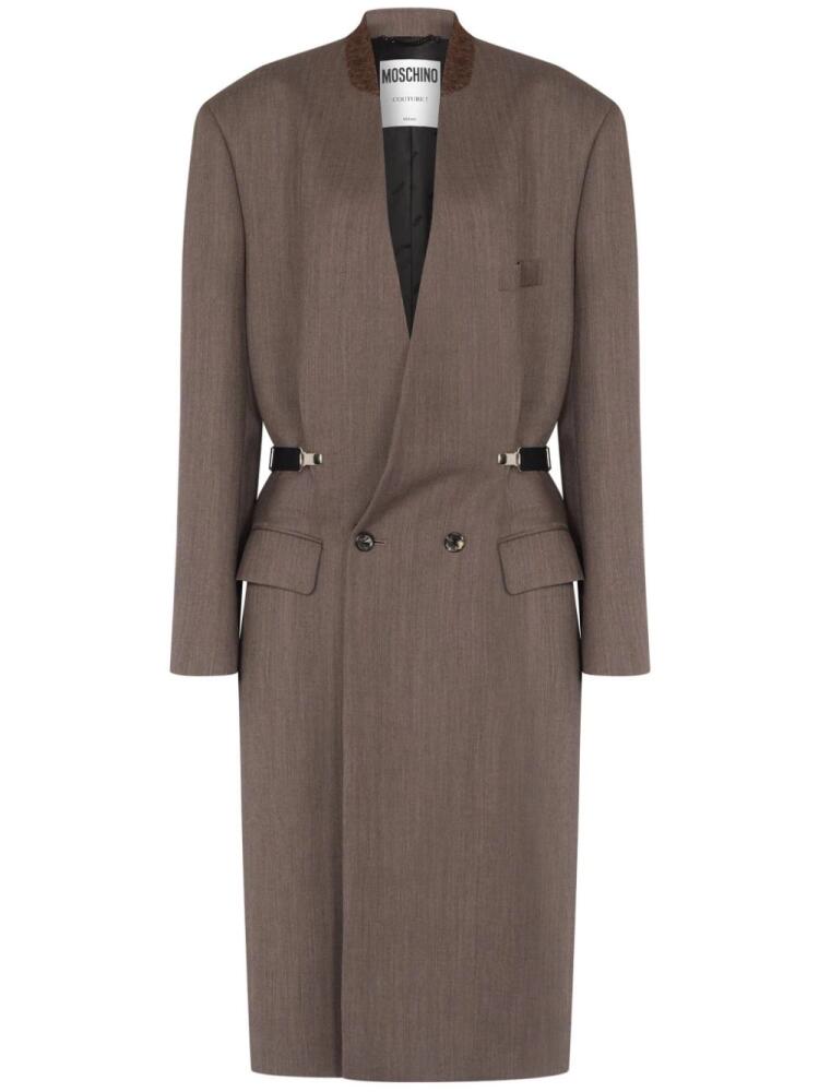 Moschino wool canvas coat - Brown Cover