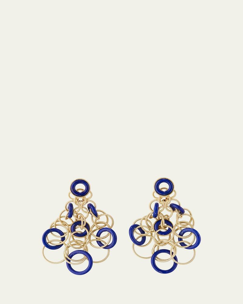 Buccellati Hawaii 18K Gold Pendant Earrings with Lapis Lazuli, 5cm Cover