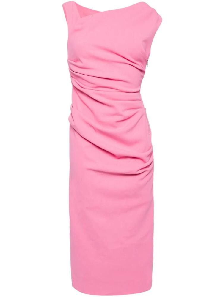 MISHA Alaska draped-detail midi dress - Pink Cover