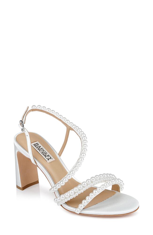 Badgley Mischka Collection Amora Slingback Sandal in White Satin Cover