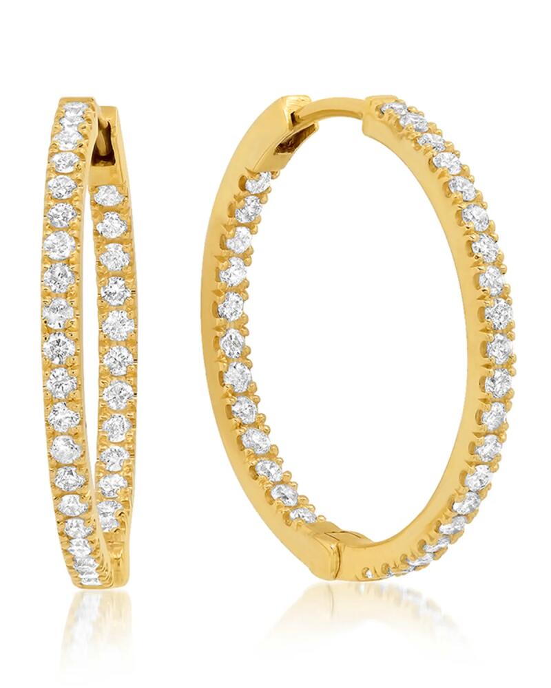 Jennifer Meyer Yellow Gold Diamond Inside-Out Hoop Earrings, Small Cover