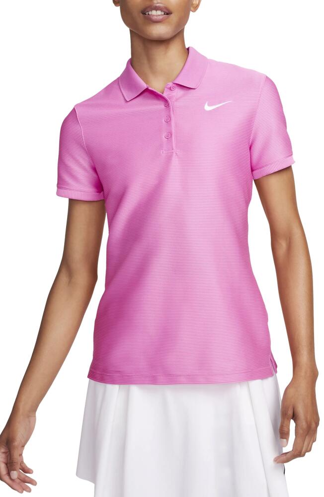 Nike Victory Dri-FIT Ottoman Knit Golf Polo in Playful Pink/White Cover