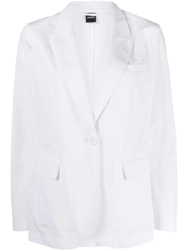 ASPESI single-breasted cotton blazer - White Cover