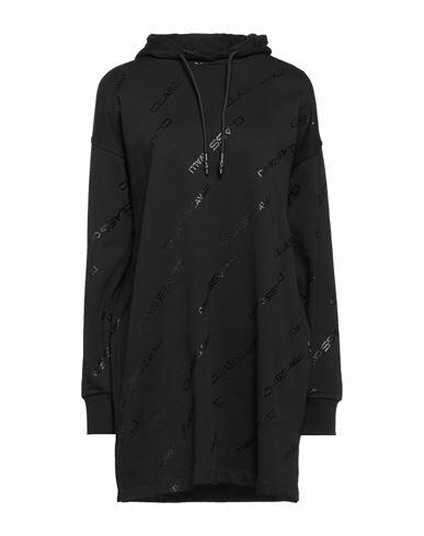 Cavalli Class Woman Mini dress Black Cotton Cover