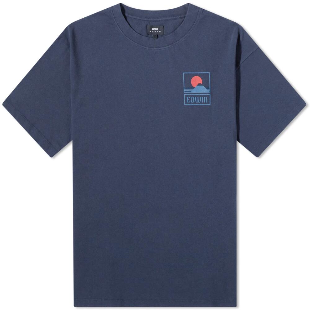 Edwin Men's Sunset On Mt. Fuji T-Shirt in Navy Blazer Cover