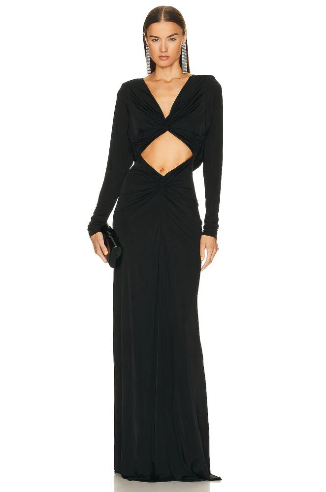 Saint Laurent Jersey Cut Out Gown in Black Cover