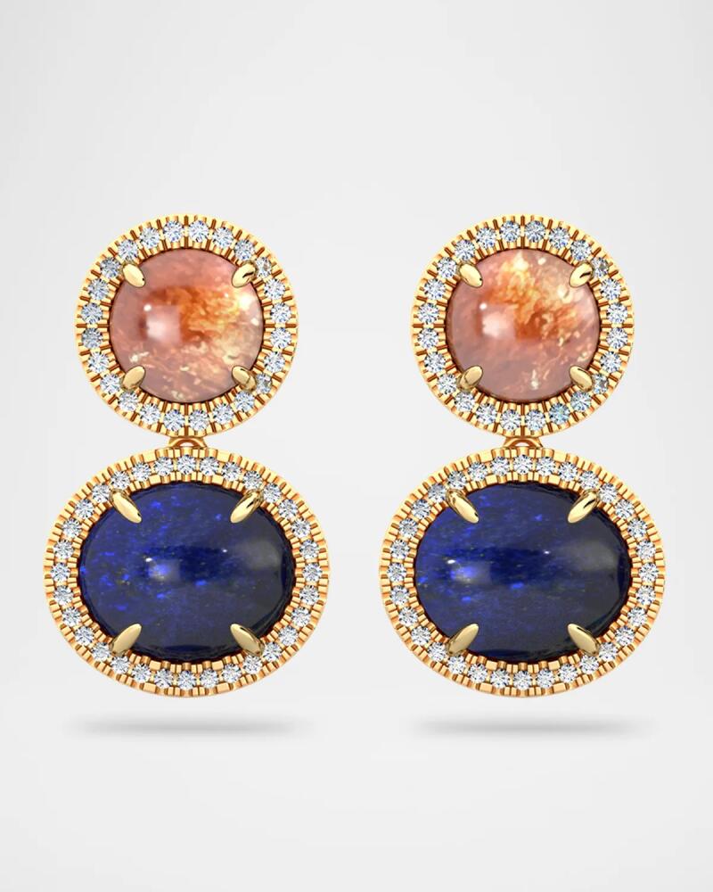 Jamie Turner Aurora Earrings with Sunstone, Lapis, and Diamonds Cover