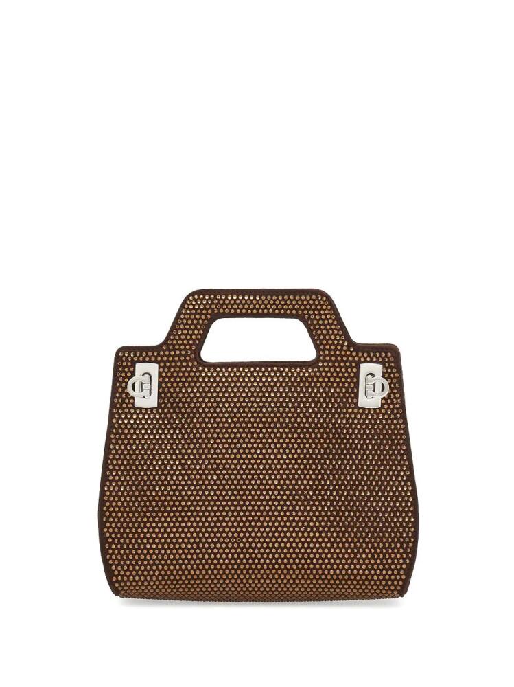 Ferragamo Wanda rhinestone mini bag - Brown Cover