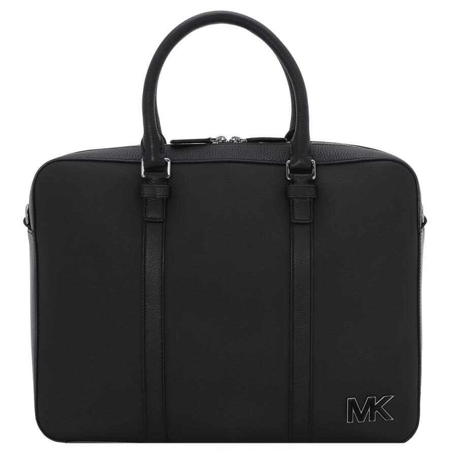 Michael Kors Black Crossgrain Leather Hudson Briefcase Cover