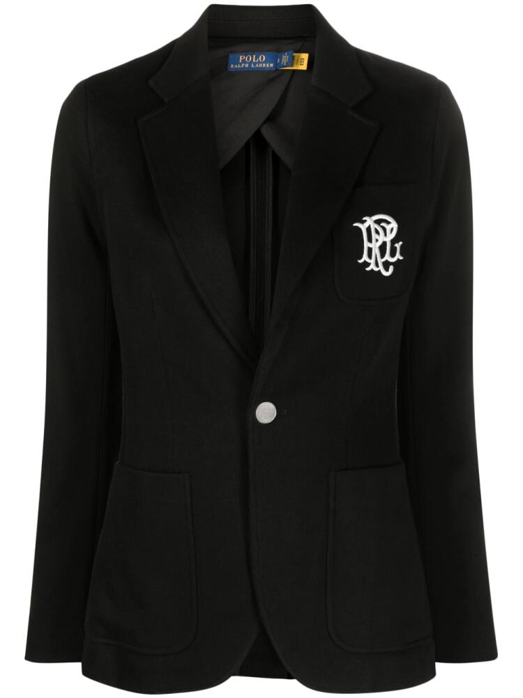 Polo Ralph Lauren embroidered-logo single-breasted blazer - Black Cover