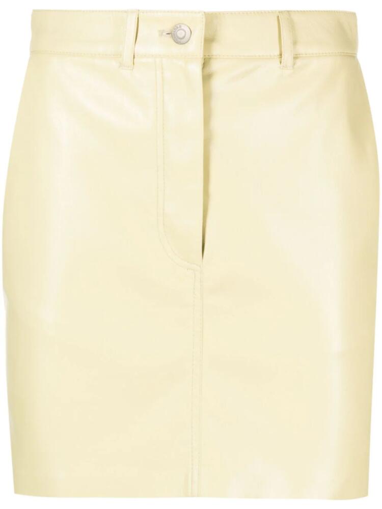 Nanushka Miray faux-leather mini skirt - Yellow Cover