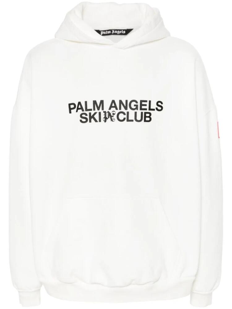 Palm Angels Ski Club cotton hoodie - White Cover