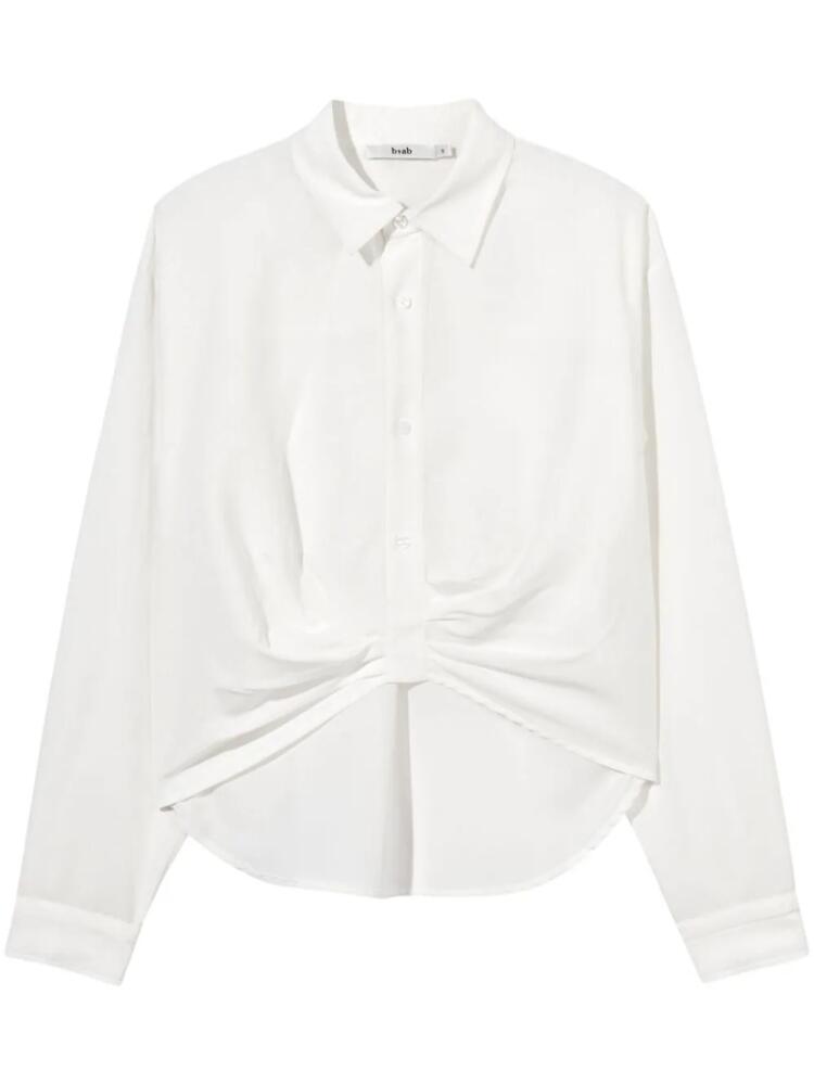 b+ab gathered-detail long-sleeve shirt - White Cover