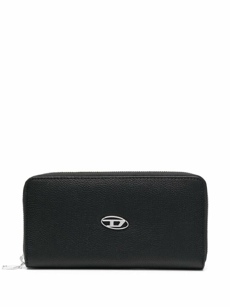 Diesel Continental Zip L logo-plaque leather wallet - Black Cover