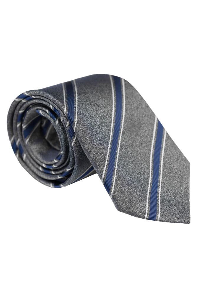 Elizabetta Vittorio - Extra Long Silk Jacquard Tie for Men in Charcoal Cover