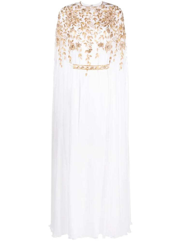 Dina Melwani crystal-embellished chifon dress - White Cover