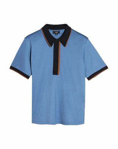 Dunhill Man Polo shirt Slate blue Cotton Cover