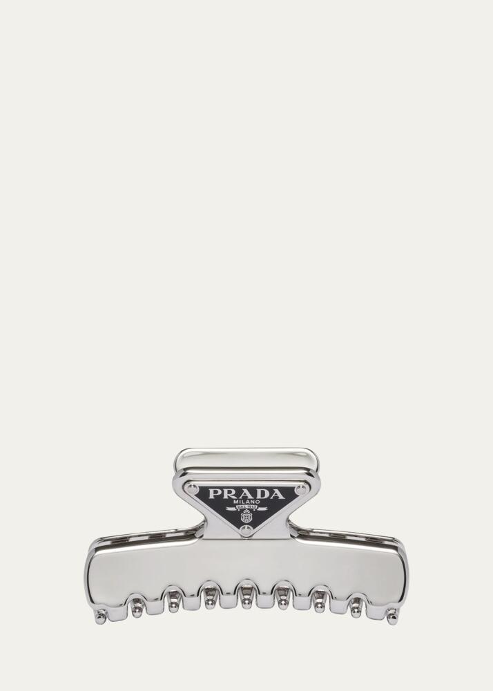 Prada Large Triangle Logo Jaw Hair Clip Cover