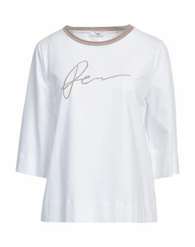 Peserico Woman T-shirt White Merino Wool, Silk, Cashmere, Cotton, Elastane Cover