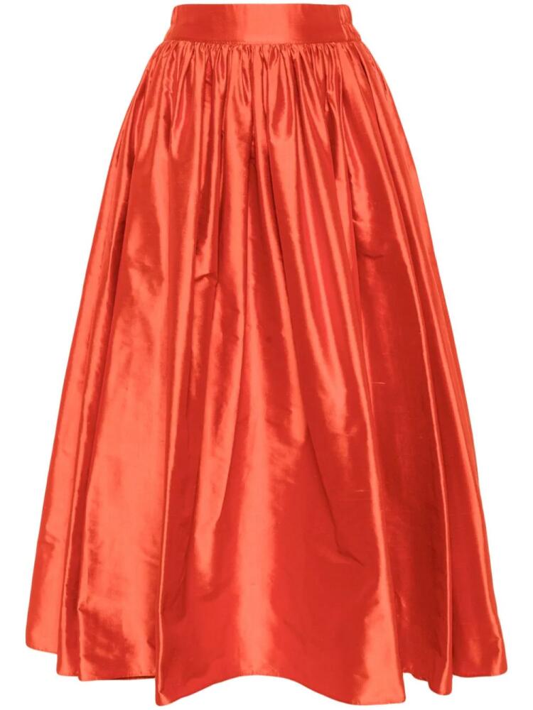 Atu Body Couture gathered silk midi skirt - Orange Cover