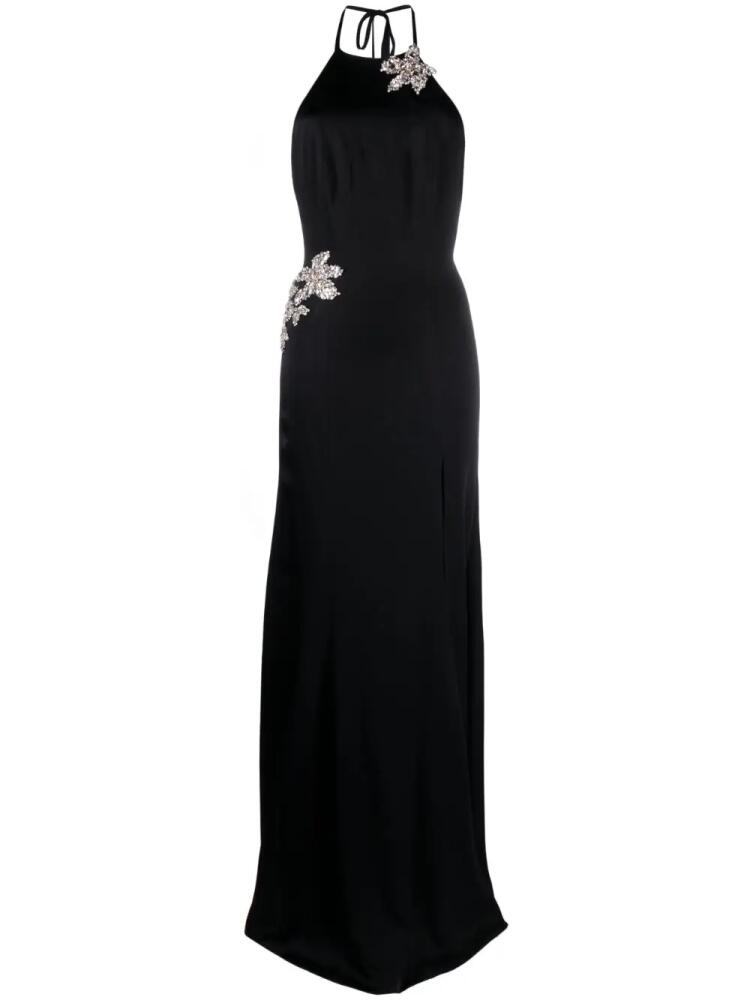 Dina Melwani crystal-embellished floor dress - Black Cover