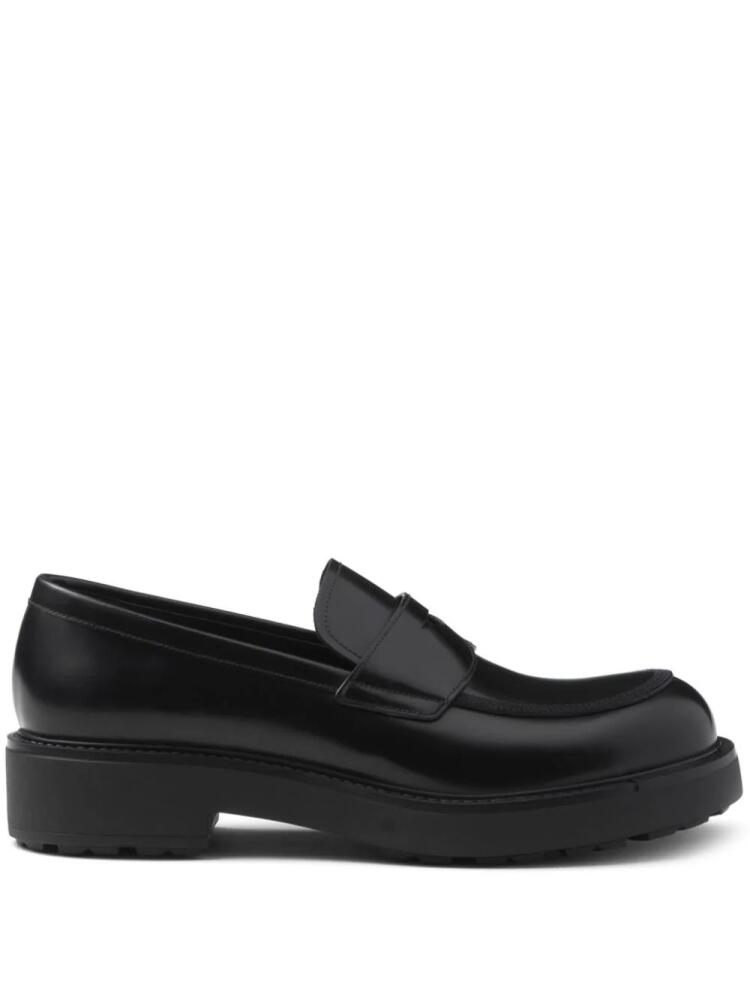 Prada penny-slot leather loafers - Black Cover