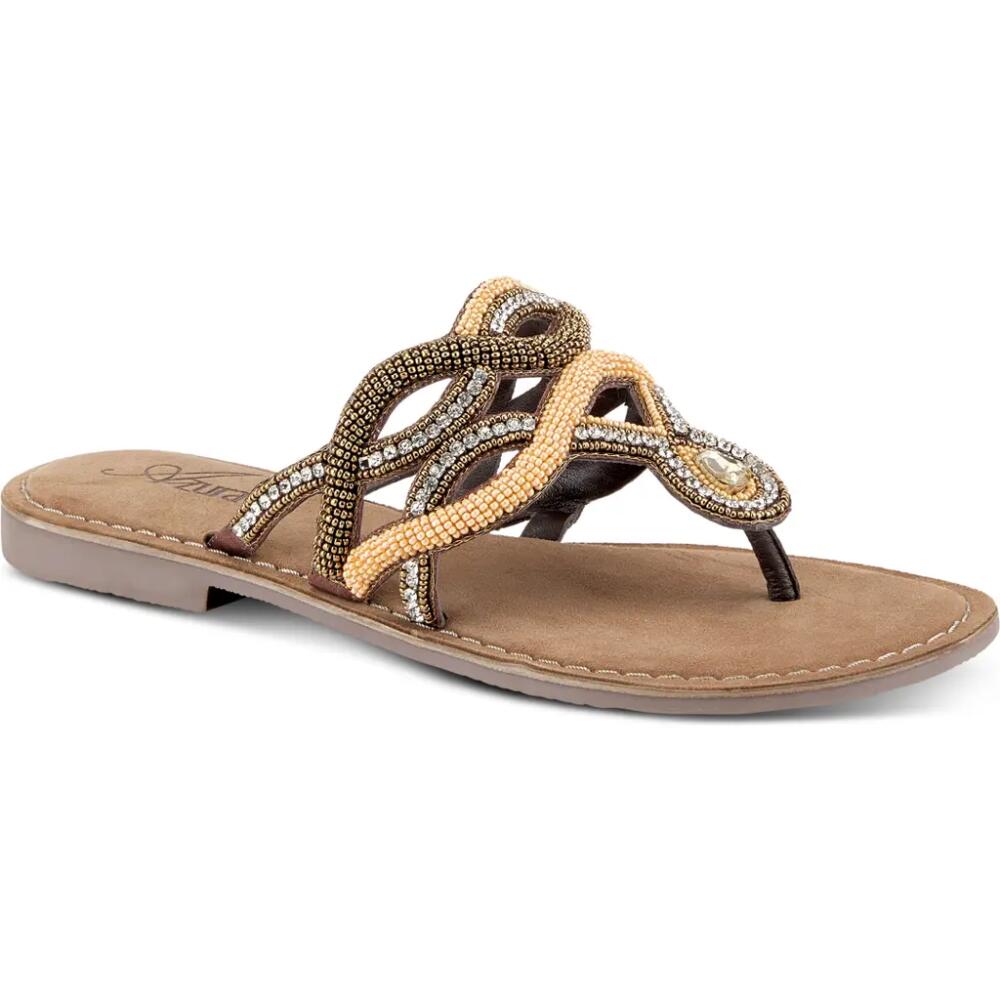 AZURA BY SPRING STEP Kaa Flip Flop in Bronze Multi Cover