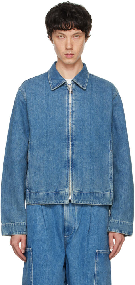 SUNNEI Blue Faded Denim Bomber Jacket Cover