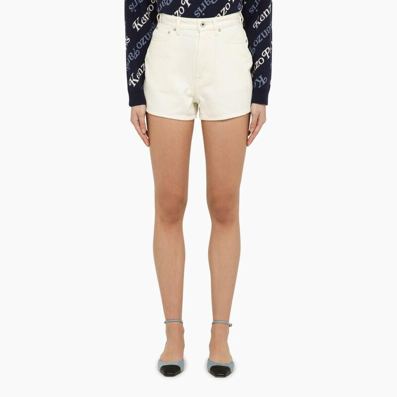 KENZO White denim shorts Cover