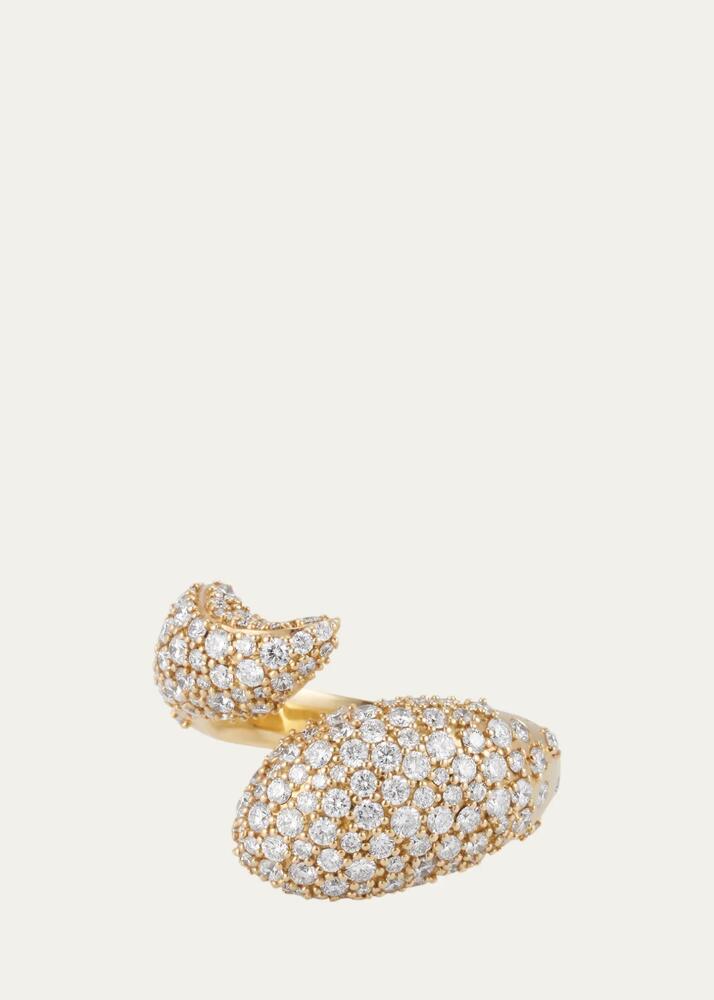 Monica Rich Kosann Perseverance Fish Pave Diamond 18K Gold Ring Cover